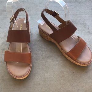 Ramsey Leather Platform Slingback Strap Sandals